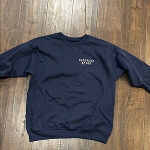 Hanes Men's Crewneck Sweater in Dark Blue - Rockaway Beach Design